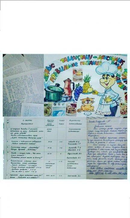 "Дұрыс тамақтану- денсаулық кепілі" айлығы аясында ортанғы буын оқушыларымен дұрыс тамақтану жайлы пайдалы кеңестер беріле отырып диктанттар жазылды.