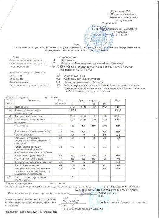Отчет о доходах и расходах